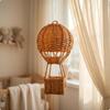 Decorazione Mongolfiera Boho | Texture Intrecciata a Mano, Esposizione Rustica da Tavolo