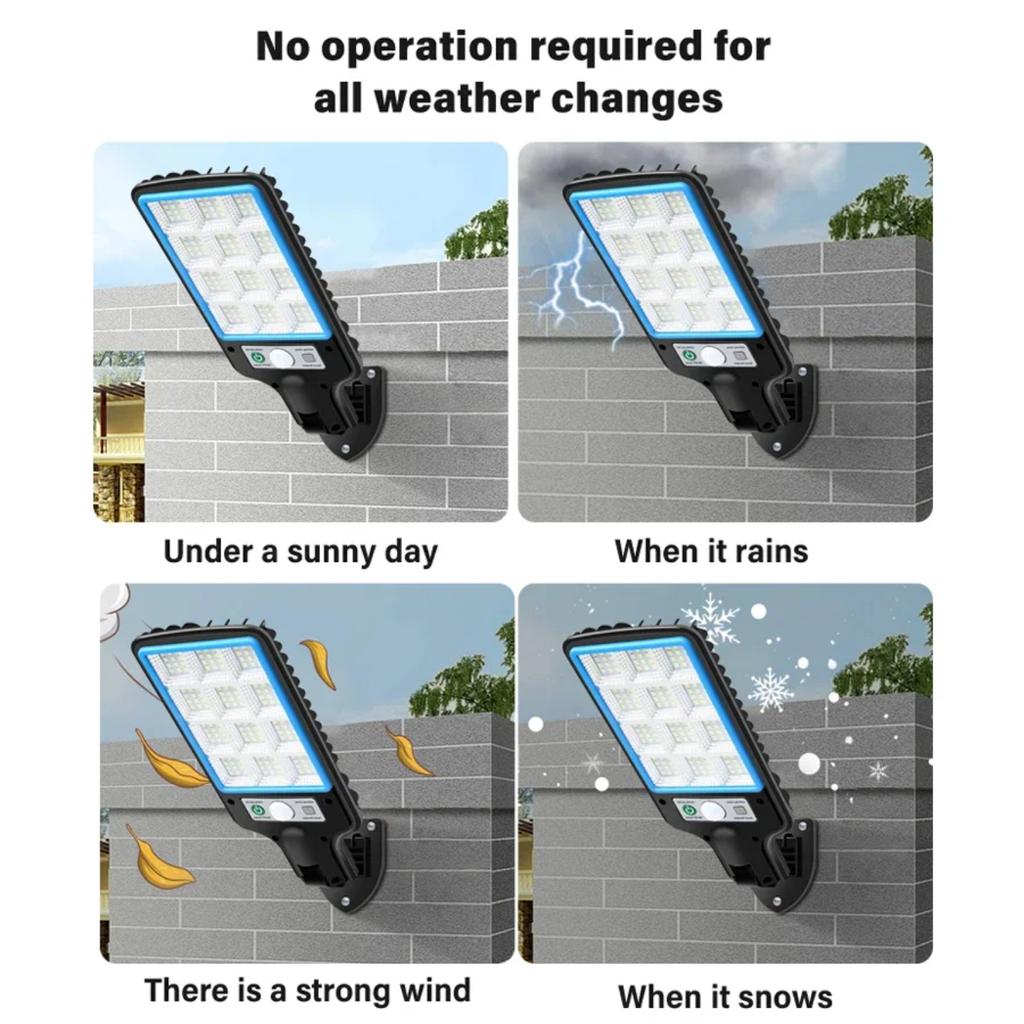 New High Power  Solar Lights 3 Lighting  Motion Sensor Solar COB Wall Lamp With Remote Control Outdoor Waterproof Street Lamp