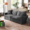 3-Seater Sofa with Decorative Cushions, Corduroy Sofa for Living Room, Bedroom, 212 Cm Wide, Dark Gray
