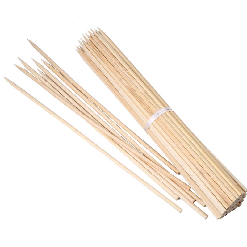 Szaszłyki bambusowe: Grubość 5-10 mm, Idealny na grille, do rękodzieła, projektów DIY, masztów flagowych, aranżacji kwiatowych, suszenia makaronu, klatek dla ptaków.