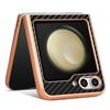 For Samsung Galaxy Z Flip5 5G Case Electroplating Carbon Fiber Texture PU+PC Phone Cover