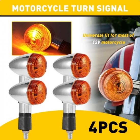 4PCS Signal Turn Lights Amber For Kawasaki Vulcan VN 1500 1600 1700 2000 800 900