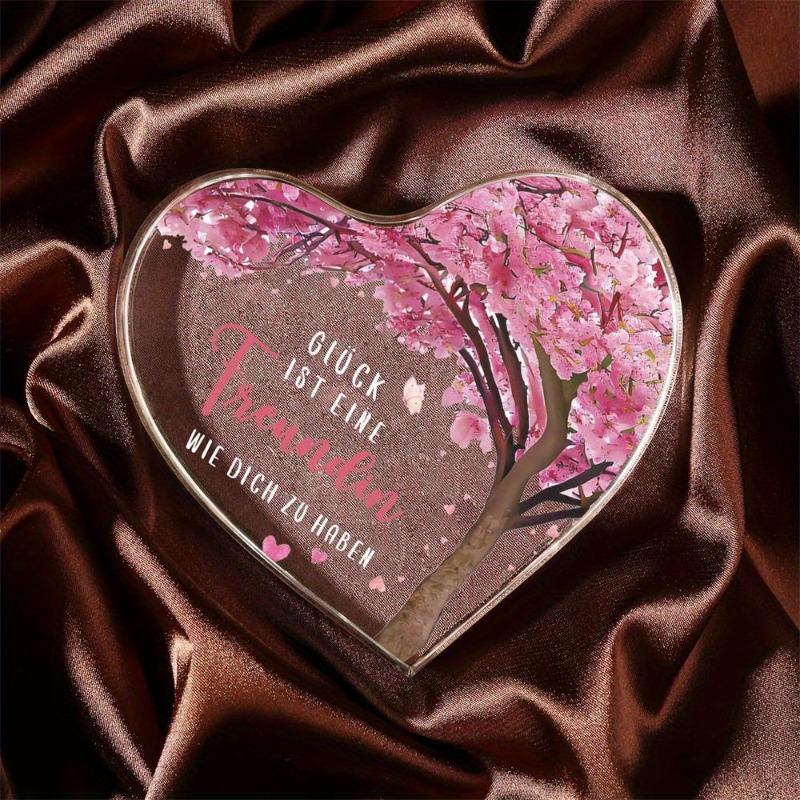 2D Flat Acrylic Heart-Shaped Souvenir Desk Decor Plaque, Suitable for wall decoration, porch, room, villa, accents Home, Hallway, or Workplace - Rusti