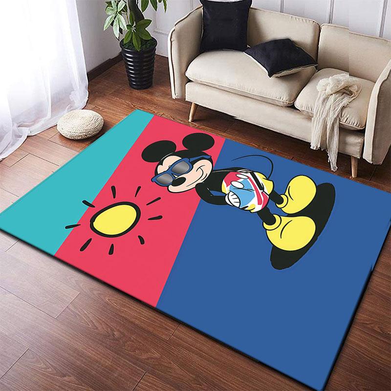 Mickey Mouse cartoon print rug, non-slip and stain-resistant floor protection rug, home décor.