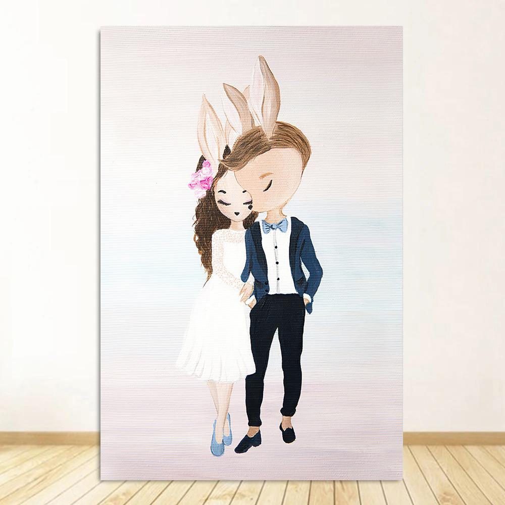 

Розовый Кавайный Декор Комнаты Лебедь Детская Настенная Живопись на Холсте Имя Персонализированная Буква Настенные Постеры и Принты Декор Стен Спальни 20x30cm