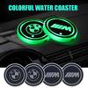 2Pcs Luminous Car Coaster Water Cup Holder Non Slip Pad Mat for Bmw X1 X2 X3 X4 X5 X6 X7 M2 M3 M5 E39 E46 E60 F10 F15 F20 F25 M
