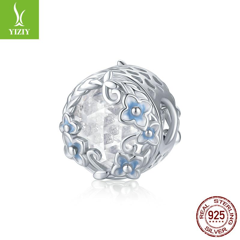 Wind S925 Silver Opal Bracelet Beaded, Retro Luxury Opal Diy Beads Loose Beads With
