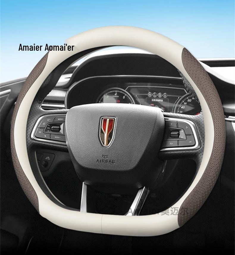 Ultra-Thin Genuine Leather Anti-Slip Steering Wheel Cover for Hongqi H5, H7, HS5, HS3, H9 - Four Seasons Durable