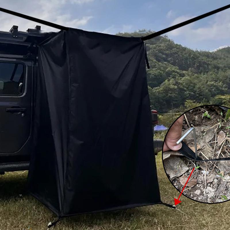 

Black Glue Privacy Shower Curtain for Car Awning - Sun Shade & Camping Bath