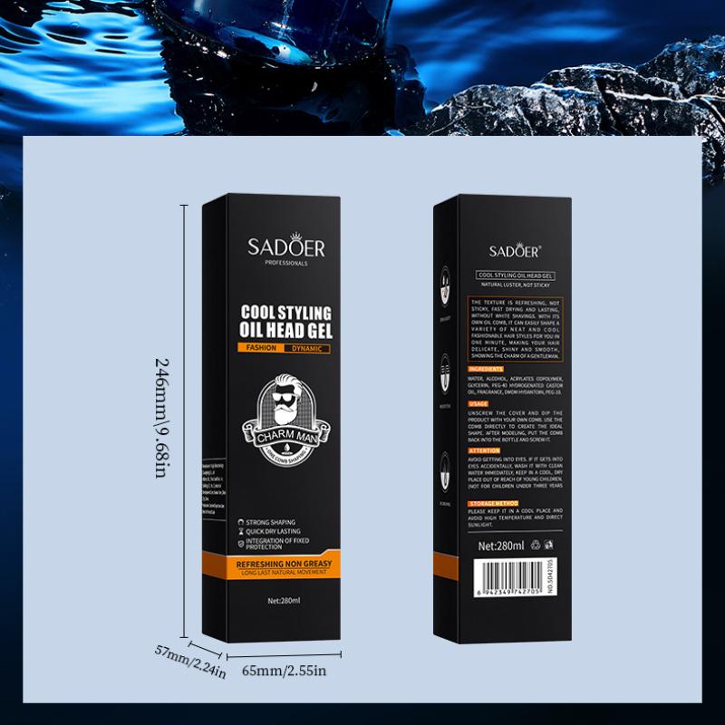 Men's Styling Oil Head Gel SADOER Natural Fluffy Fragrant Hair Wax