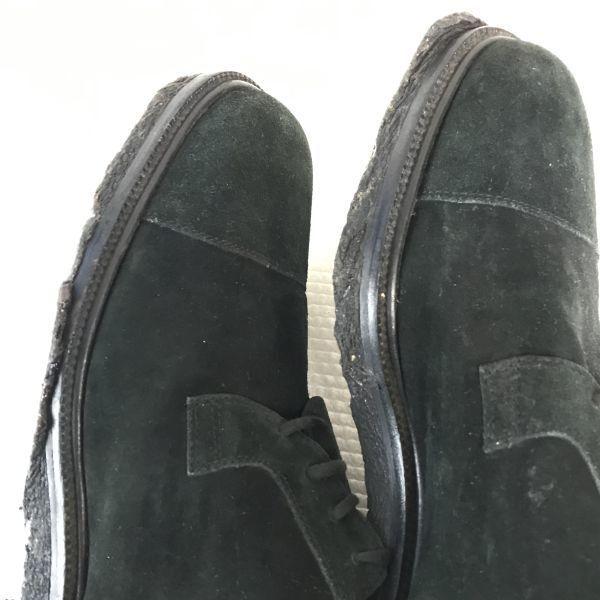 LARIO Crepe Sole Suede Leather Desert Boots [Italy/7/25.5-26.0/Black] Dress Shoes(USED)