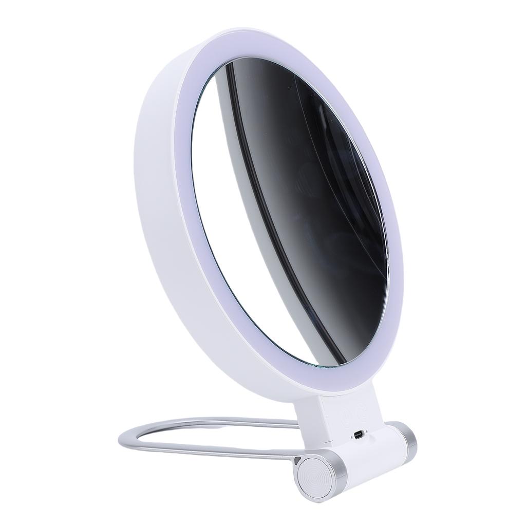 LED Magnifying Travel Mirror Double Side Handheld Mirror with 1X 10X Magnification with 3 Color Lights Modes