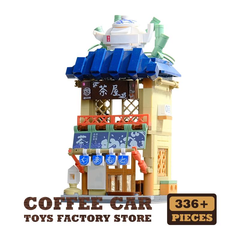 Japanese Style Shop MOC Bricks Sets City View Sushi Store Building Blocks Toys Hot Spring Cabin Model Adult Kids Birthday Gifts