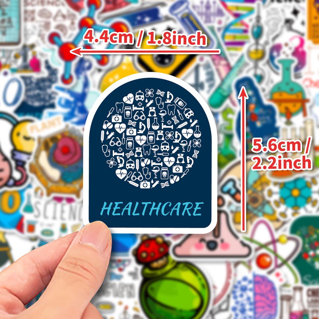 50 Science Lab Educational Stickers Water Bottle Water Cup Notebook Skateboard Luggage Waterproof Graffiti Stickers