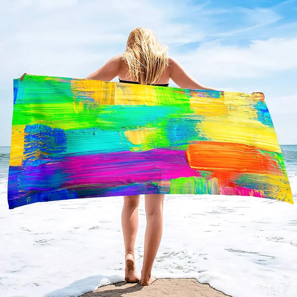 Comfy Bath Towels Oil Paintings Soft Bathing/Beach/Camping Towel Quick Fast Dry Sand Free for Women Men Girls Boys Large Size