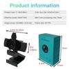 1080P HD USB Webcam with Microphone and Fixed Focus