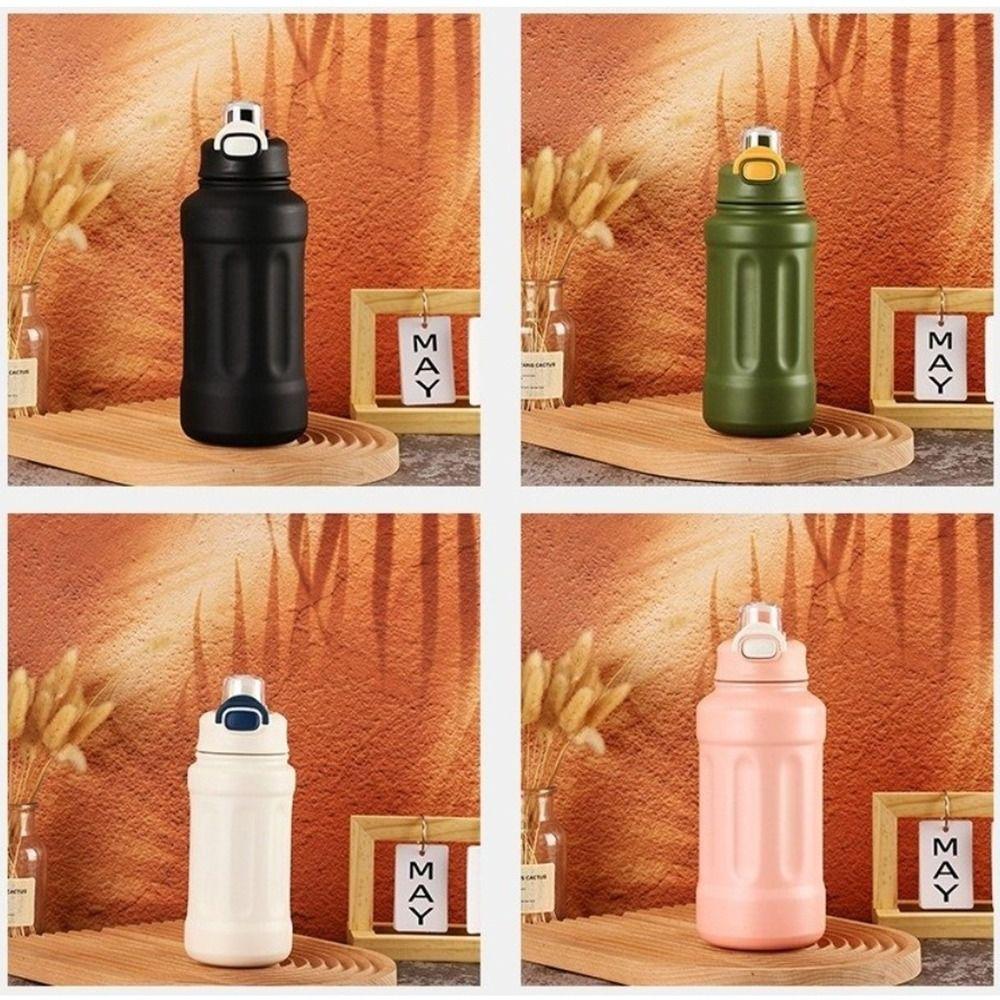 316 Stainless Steel Thermos Cup Large Capacity 800ml Sports Fitness Kettle Portable Handle with Straw Sports Drinking Cup