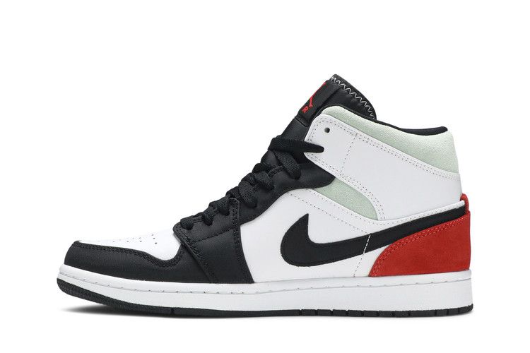 Men's Sneakers Nike Jordan 1 Mid SE Red Black Toe White/Black-Light Smoke Grey-Gym Red