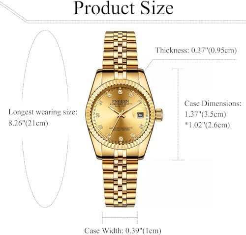 Couple's Gold Stainless Steel Watches: 3ATM Water Resistant, Stylish Analog Display, Japanese-Made Quartz Movement, Gold, Leisure, Business, Men's, Wo