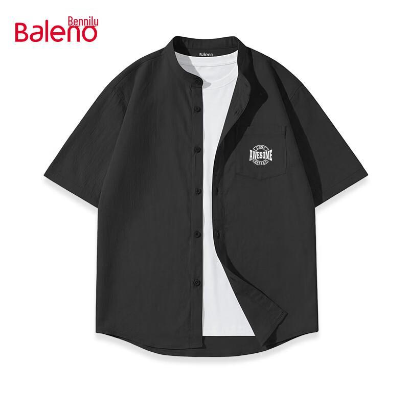 Baleno Men s Summer Ice Silk Quick-Dry Henley Collar Short Sleeve Shirt