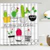 Tropical Cactus Shower Curtain Polyester Fabric Bath Curtain For The Bathroom Decorations Multi-Size Printed Shower Curtains