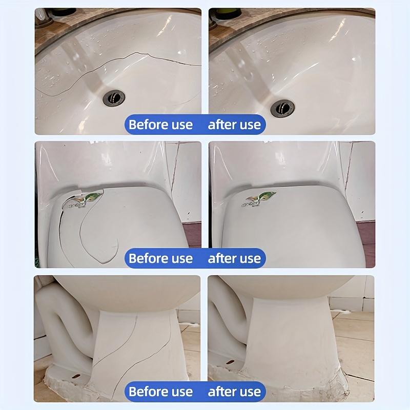 1Pc White Waterproof Ceramic Adhesive for Repairing Tiles, Bathtubs, and Sinks - Mold-Resistant and Effective On Porcelain Cracks