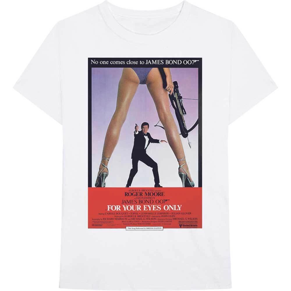 James Bond 007 Unisex T-Shirt: For Your Eyes Poster (Large) L