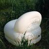 Portable Inflatable Cream Style Sofa - Automatic PVC Single Backrest for Outdoor Leisure