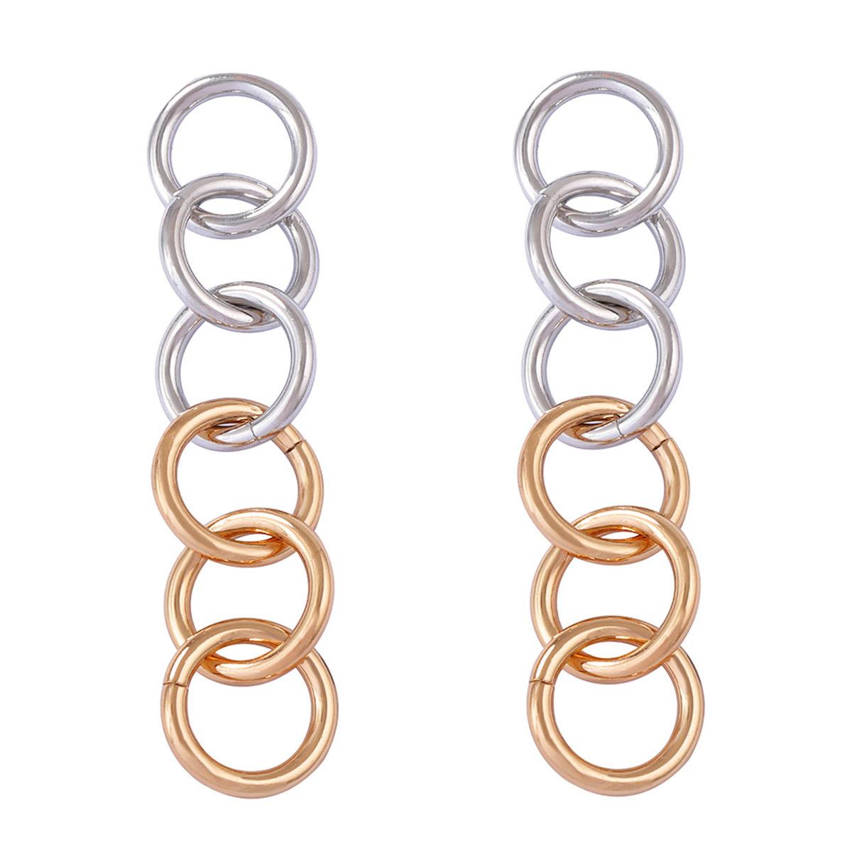 

DIGADAGU Metal Circle Color Blocking Geometric Dangle Earrings New Classic Vintage Earrings Women Daily Zircon Accessories золотий
