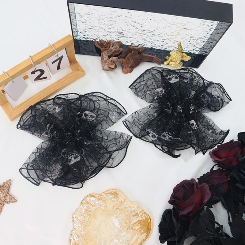 Elegant French Style Detachable Lace Collar With Layered Ruffle Wrist Cuff For Women Daily Outfit And Occasion