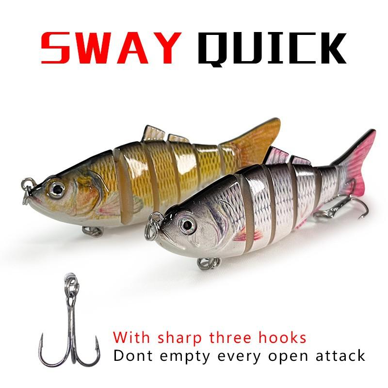6-Piece Set Bionic Multi-Jointed Swimming Lure Hard Bait Freshwater Saltwater Fishing Bass Pike
