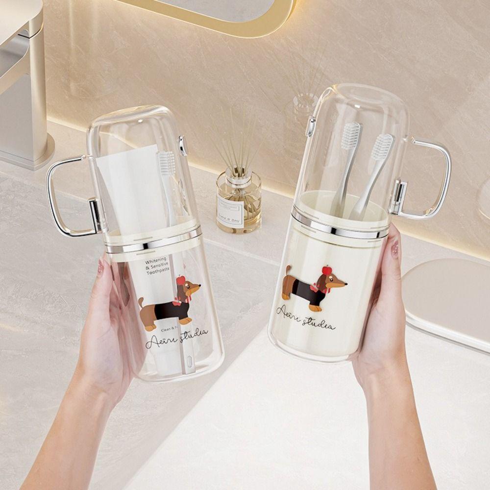 Transparent Toothbrush Storage Box Plastic Mouthwash Cup Dental Cup Tooth Cup  Camping