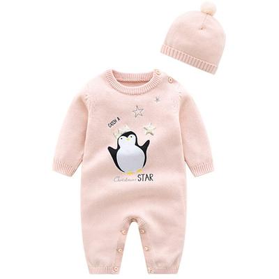 Joy Multi Crown Penguin Knit Space Suit + Hat Set Size 90, Korea Best Childrens Clothes