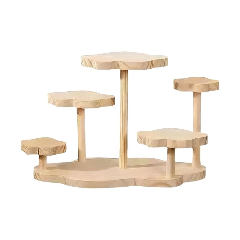 Solid Wood Shelf For Organizing Accessories For Family Use Tiered Display Stand For Jewelry And Ornaments