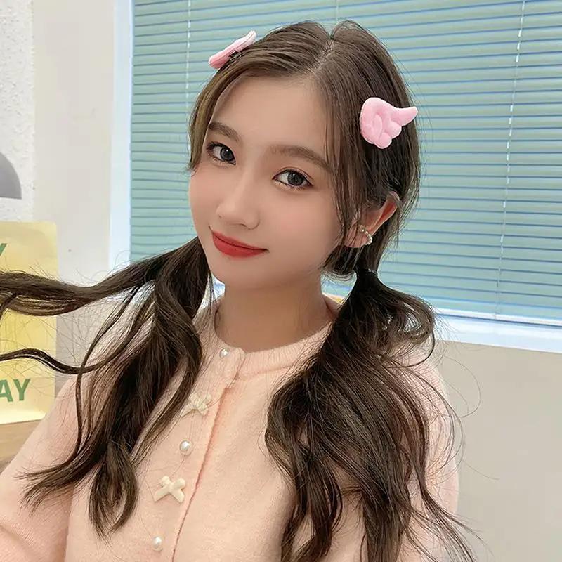 2 Stück Niedliche Engelsflügel Plüsch Haarnadel Kinder Mädchen Haarspange Accessoires Haarspangen Haargreifer Kopfschmuck Kopfbedeckung Haarspange Ornamente