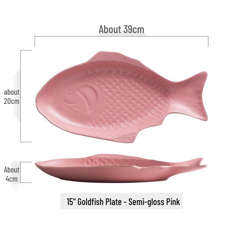Nordic Style Ceramic Fish Plate for Breakfast & Western Cuisine