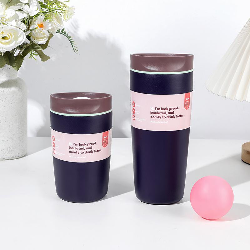 12/20oz High Appearance Office Coffee Cup Simple and Fashionable Stainless Steel Vacuum Insulated Portable Outdoor Car Bottle