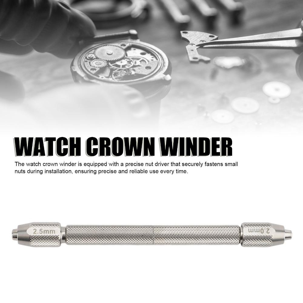 Different lengths Dual Head Chrome Steel Watch Winding Chuck Watch Store Daily Repair Work