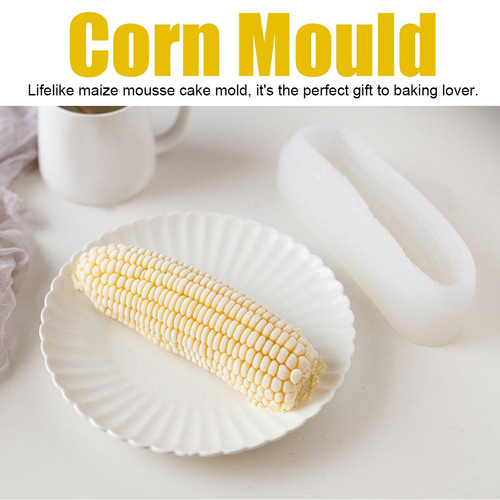 3D Corn Shaped Mousse Cake Mold DIY Ice Cream Pudding Chocolate Silicone Mould Baking Tools