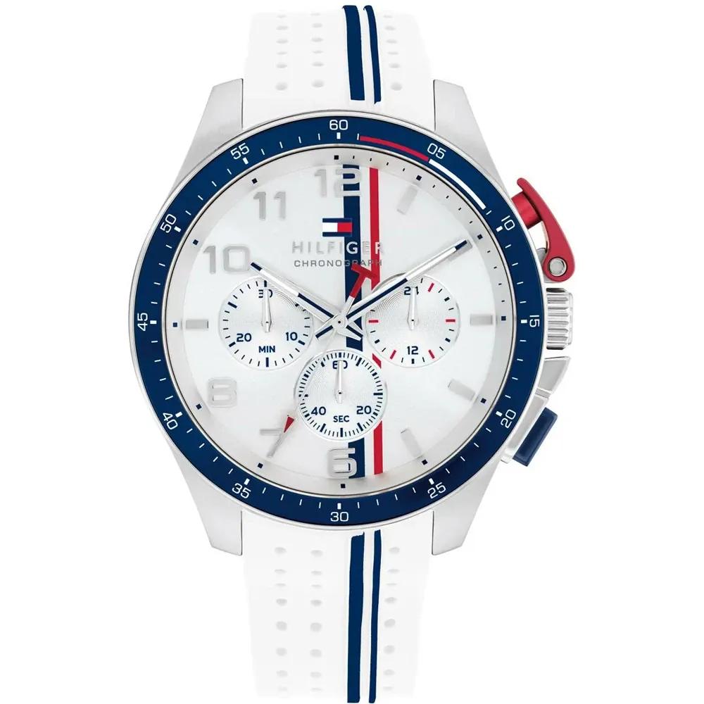 Мужские кварцевые часы Tommy Hilfiger Bank White Silicone 1792167 белый