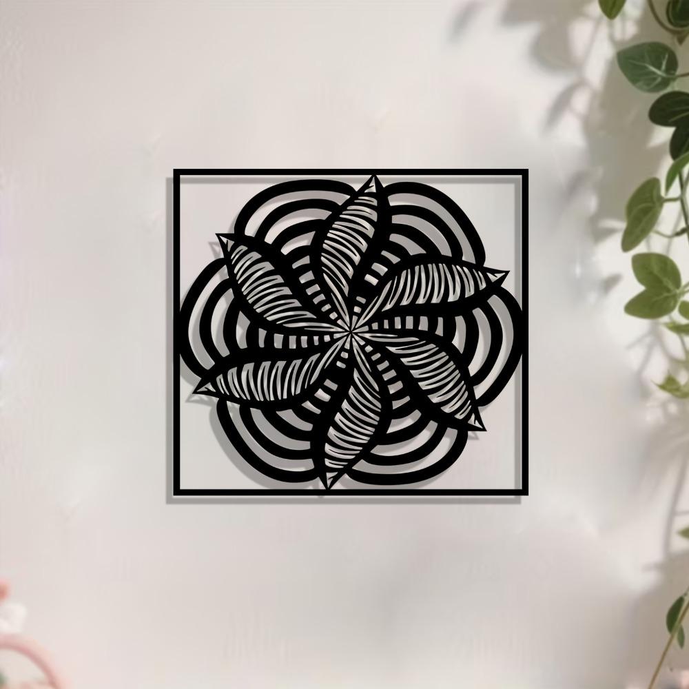 1pc Mandala Metal Wall Art Iron Statue Mural, Weather-Resistant for Living Room Garden Fence, New Year Christmas Easter Thanksgiving Home Decor
