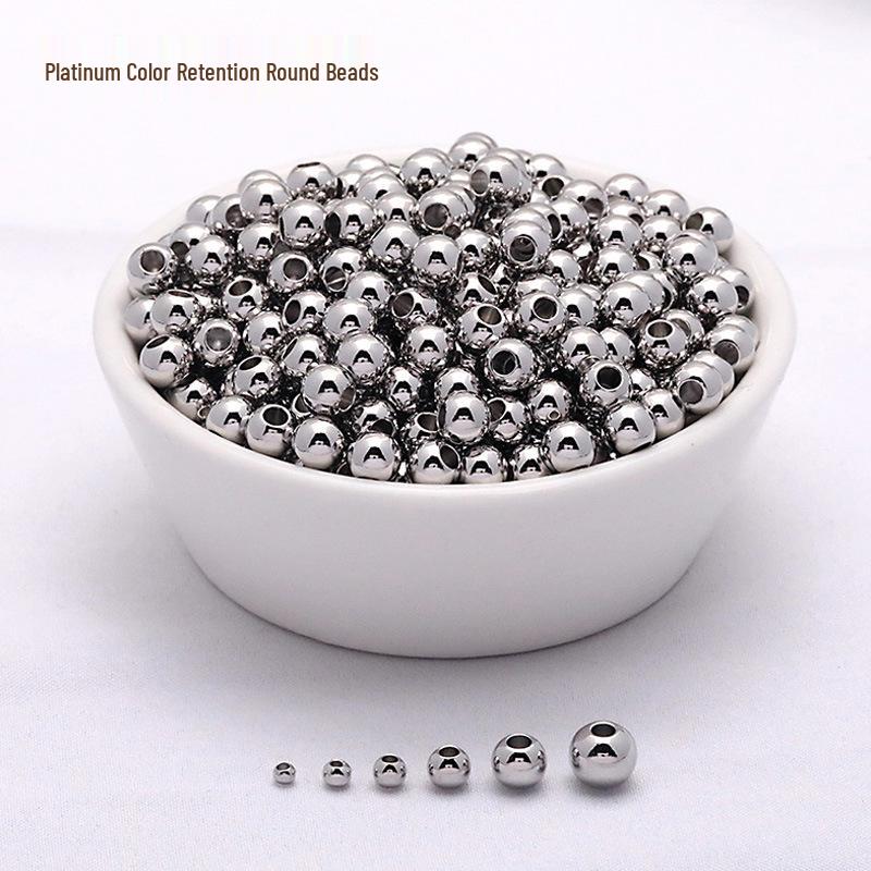 18K Gold-Filled Smooth Round Beads - Color-Preserving Rose Gold, White Gold Spacer Beads for Bracelets & Necklaces.