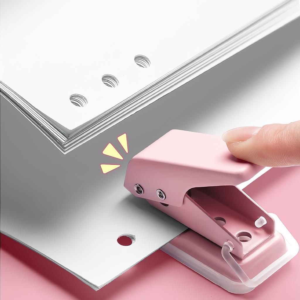 1pcs Macaron Color Single-Hole Mini Hole Punch Portable Manual Puncher for School Office DIY Crafts Stationery Office A3067