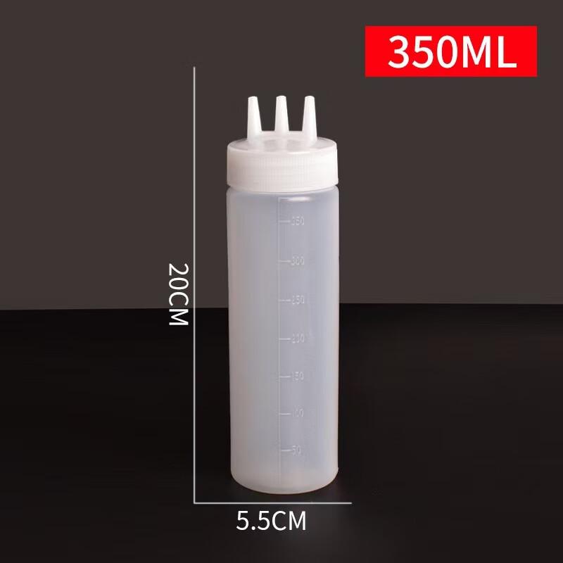 Baijie 3-Hole Squeeze Condiment Bottle with Measurements