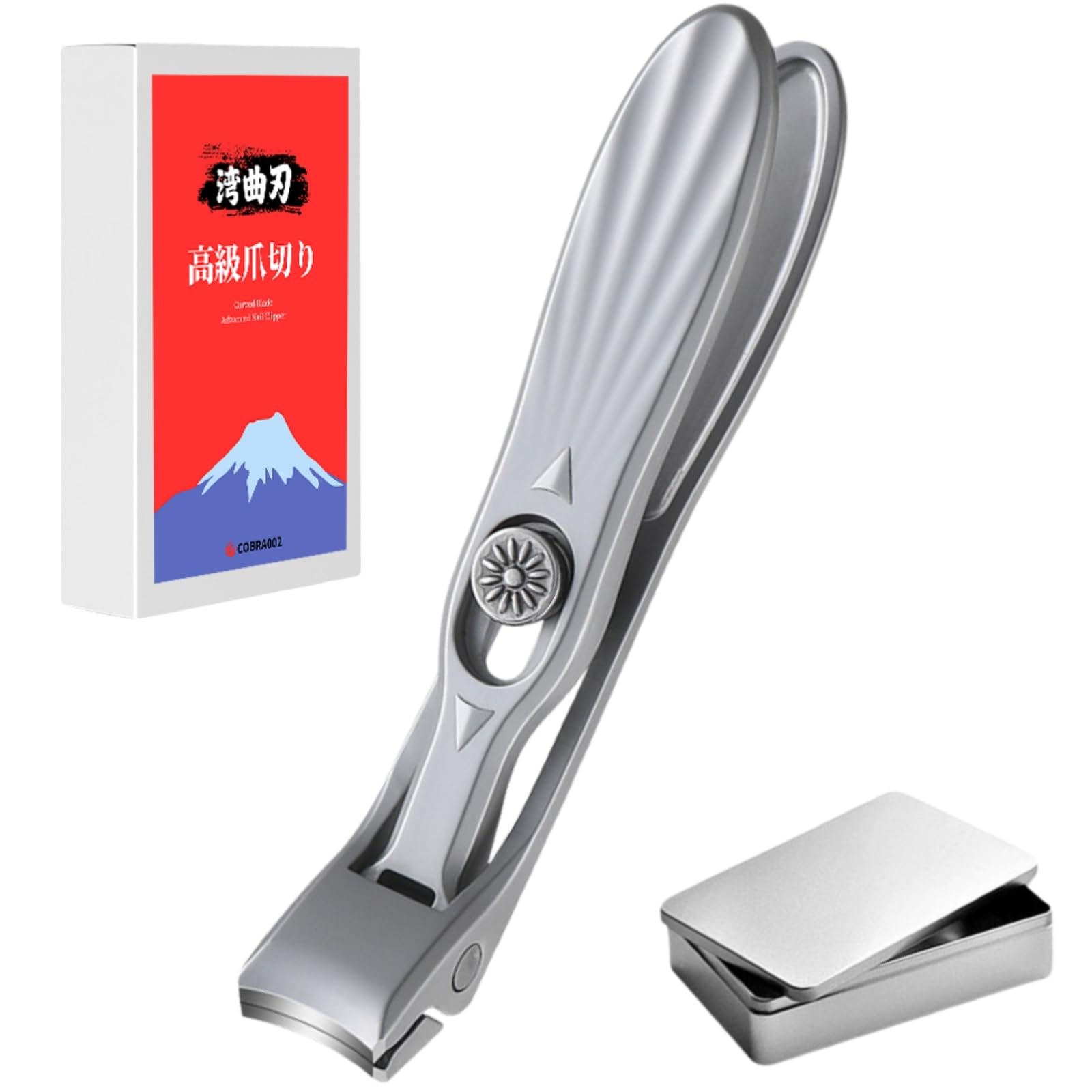 

Curved Blade Nail Clippers Wrist Bending and Back Foot Clippers for Seniors KINCOSY Ergonomic Stainless Steel Blade Glass Nail File with Metal Storage