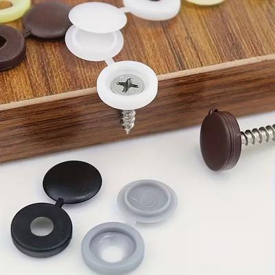 Hinged PlasticScrew CapCover for Wall Furniture Snap Protective Button Nuts Fold Snap Protective ScrewCap for Furniture Assembly