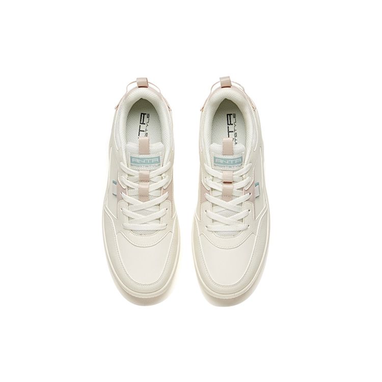 Anta Lifestyle Series Durable Breathable Low-Top Sneakers Women Sneakers White Lotus-Gray 922358066-10