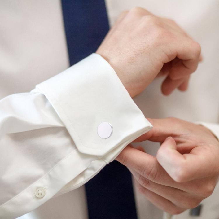 Round Cufflinks For Men Shirts Work Uniform Metal Cufflinks Decorative Shirt Cufflinks Cuffs Clip for Business Meeting