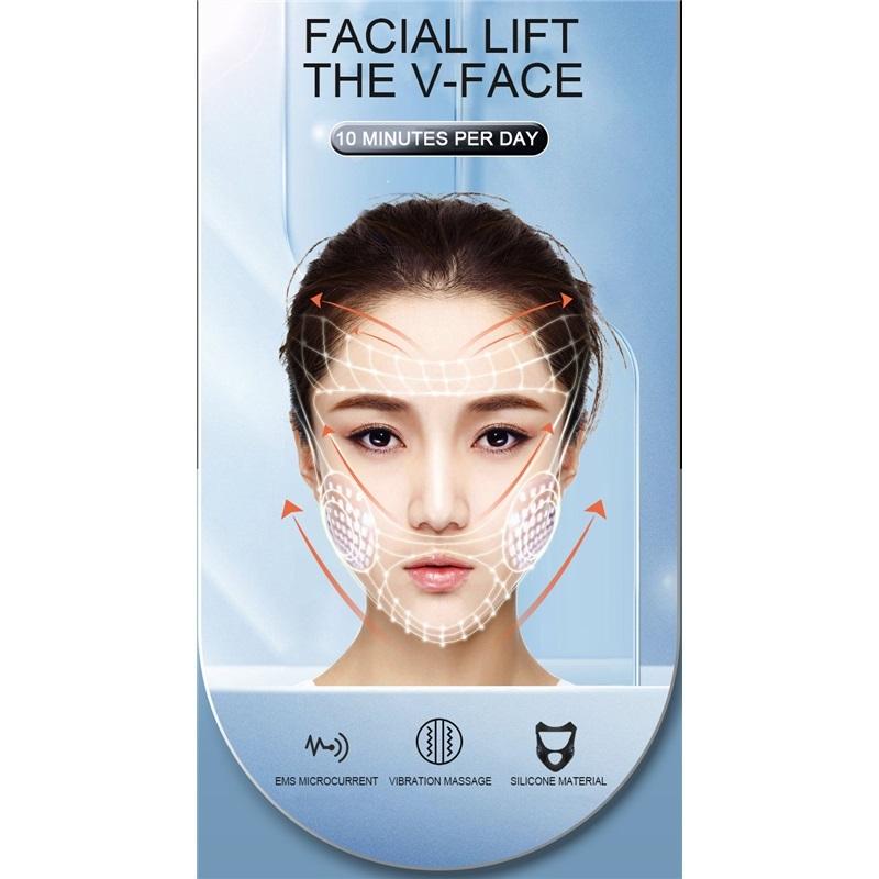 Face Massager V-Face Lifting Belt Vibrate Photon EMS Massage Shaping Slimming Double Chin Reducer V-Line Chin Cheek Lift Up
