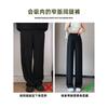 Narrow version wide-leg pants women's spring and autumn new loose large size black suit pants casual small straight pants